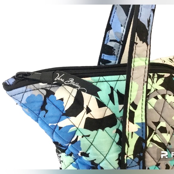 Vera Bradley Camofloral Mandy’s Blue Tote Shoulder Quilted Shopper Bag - Picture 2 of 11